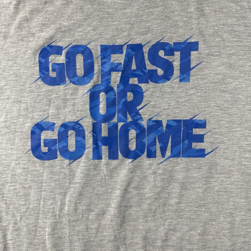 Adidas Ultimate Tee 2XL Gray "Go Fast Or Go Home" Graphic T-Shirt Athletic - Picture 2 of 7